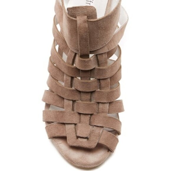 Jeffrey Campbell Taupe Suede Sinaloa Heeled Sandals - Picture 9 of 9